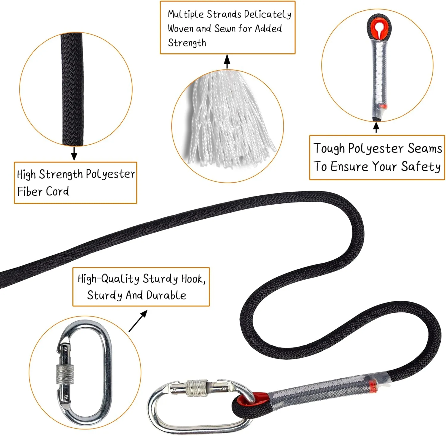 Indoor Outdoor Climbing Rope, Static Rock Climbing Rope for Escape Rope, Ice Climbing Equipment, Fire Safety Rescue Rope, with Non Slip Gloves