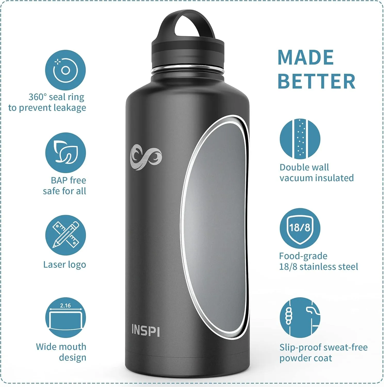 INSPI Water Bottle 64oz, 40oz, 32oz