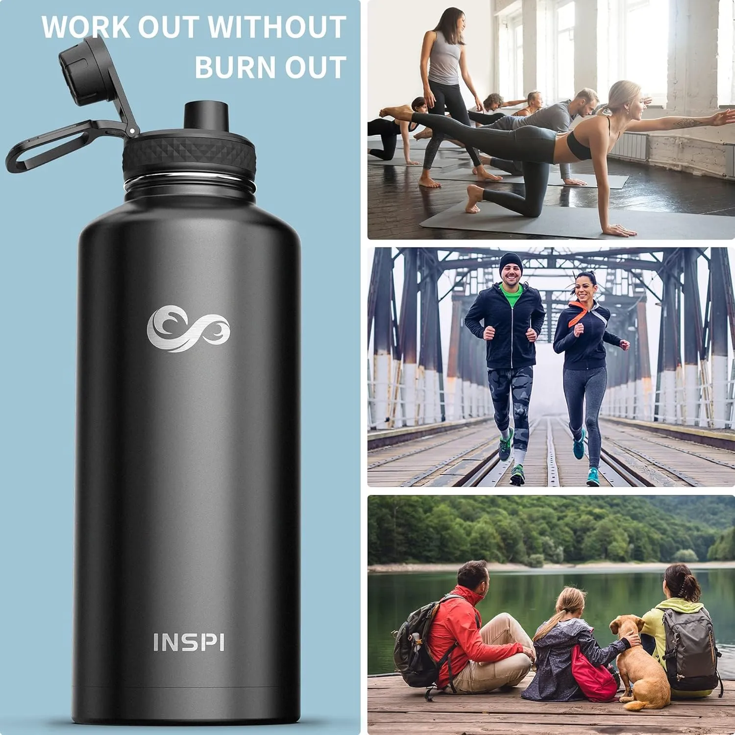 INSPI Water Bottle 64oz, 40oz, 32oz