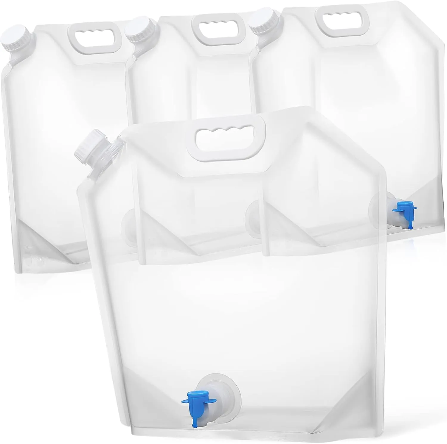 Insulated Collapsible Water Jugs 4-pack Foldable Water Containers Portable Spout for Camping Hiking Outdoor Use