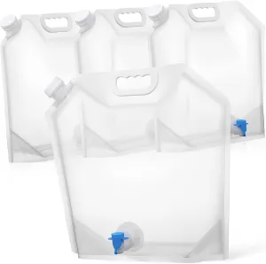 Insulated Collapsible Water Jugs 4-pack Foldable Water Containers Portable Spout for Camping Hiking Outdoor Use
