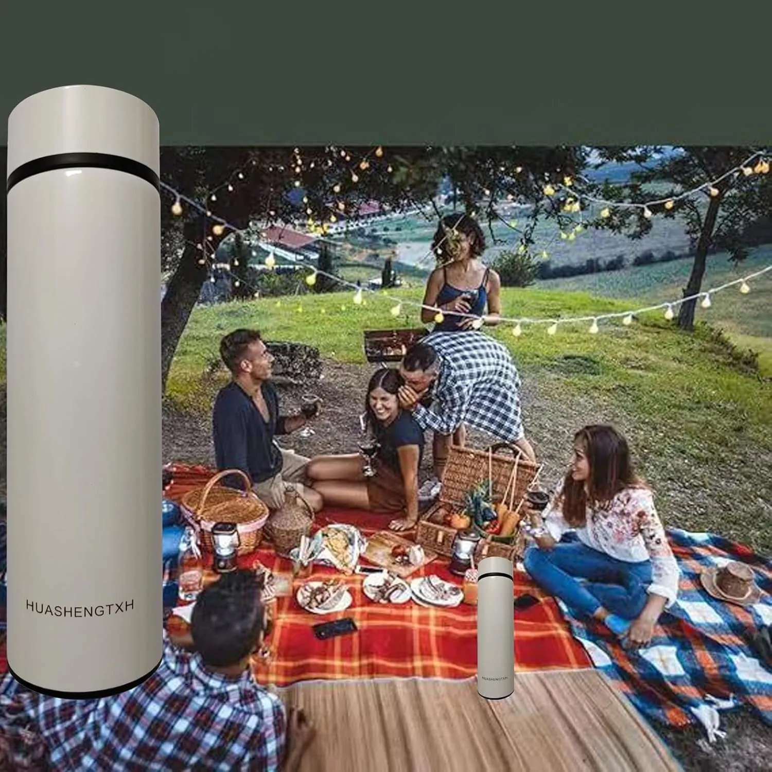 Insulating Water Bottle Outdoor Sports Stainless Steel Insulating Bottle Vacuum Sealed Coffee Bottle Travel Water Bottle Cold and Hot Water Bottle (White)