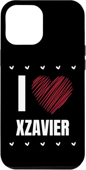 iPhone 14 Plus I Love XZAVIER First Name Cool Heart Funny Personalized Name Case