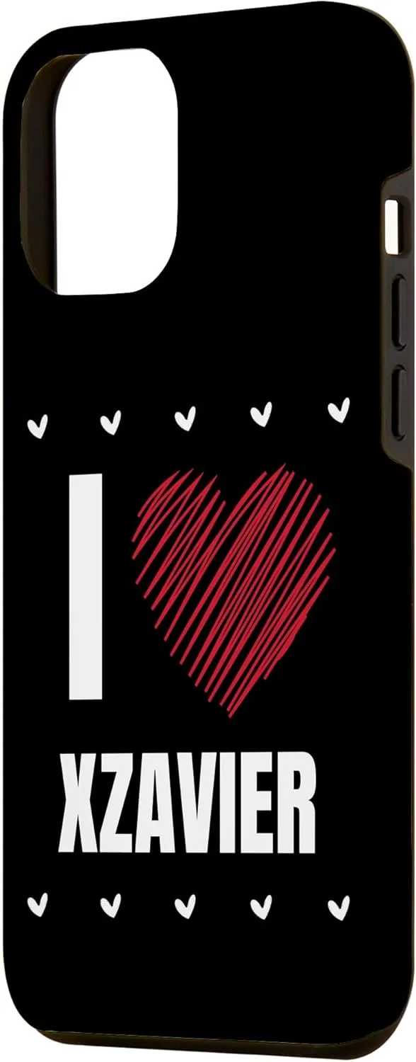 iPhone 14 Plus I Love XZAVIER First Name Cool Heart Funny Personalized Name Case