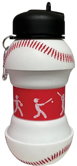 iscream BPA Free, 18 oz Collapsible Silicone Sports Bottle - Baseball/Softball