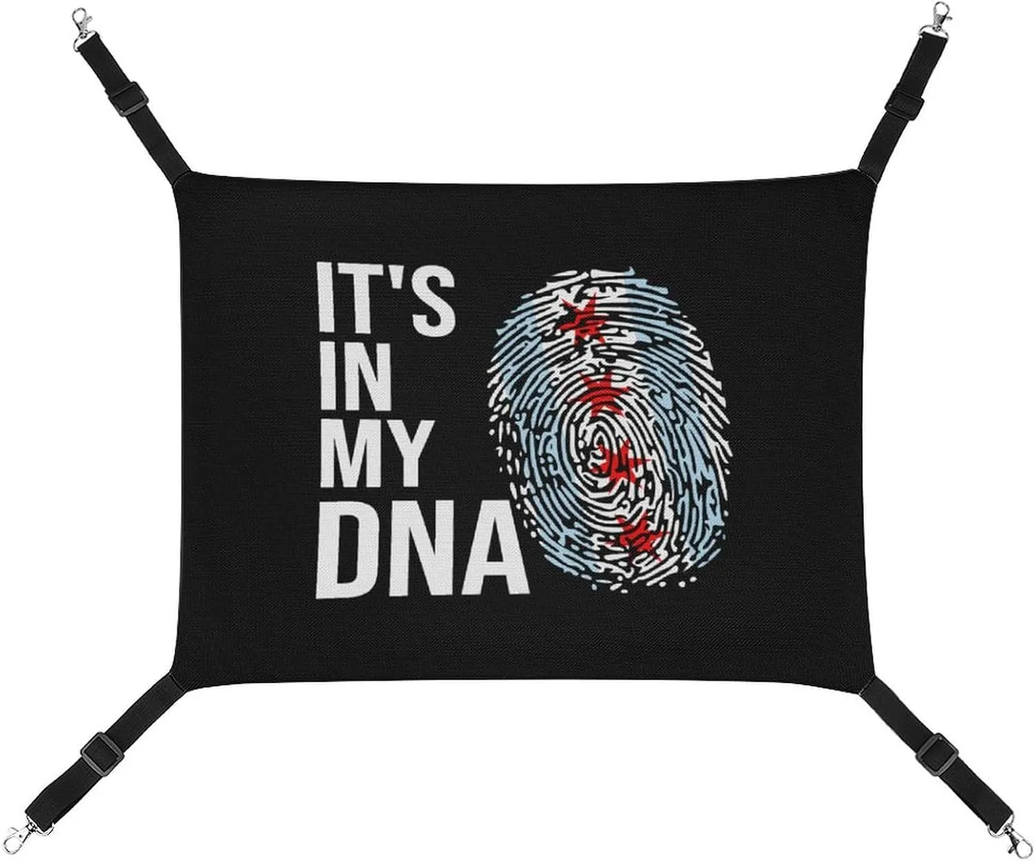 It's in My DNA Chicago Flag Cat Hanging Hammock Soft Breathable Pet Cage Dog Hammock with Adjustable Straps and Metal Hooks