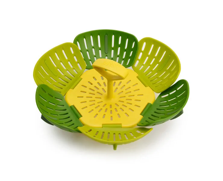 Joseph Joseph Duo Folding Steamer Basket (Green) - Self-adjusting design fits a variety of pan sizes – minimum 18 cm (7 inches)