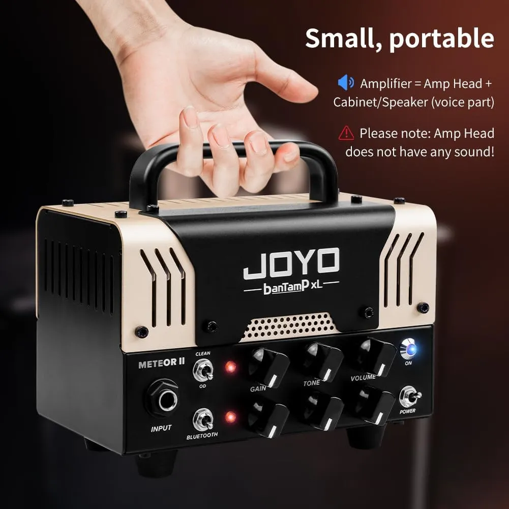 JOYO Meteor II BanTamp XL Series Mini Amp Head 20 Watt Preamp 2 Channel Hybrid Tube Guitar Amplifier Head for Electric Guitar with Bluetooth