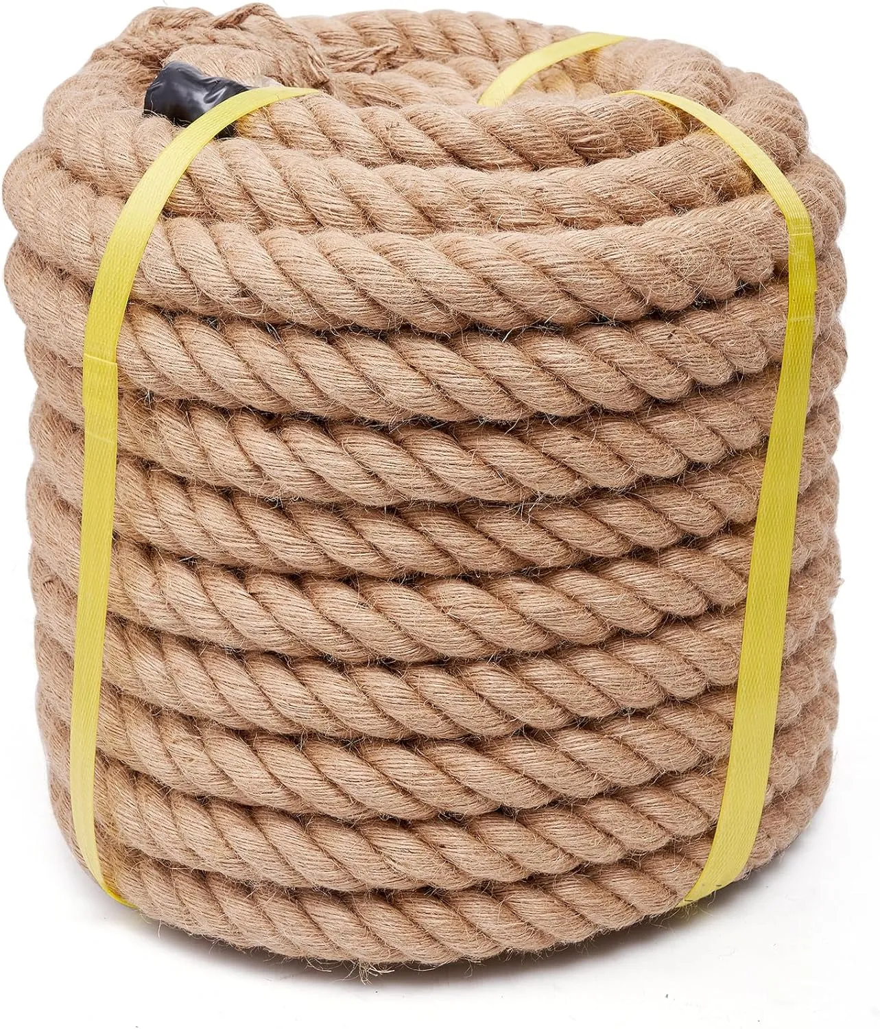 Jute Rope Heavy Duty 2 Inch 25 Feet, Natural Hemp Rope, Twisted Hemp Rope for Crafts, Gardening, Bundling, Climbing, Hammock, Nautical rope, Tug of War rope, Railings, Home Decorating (2 Inch×25 Feet)
