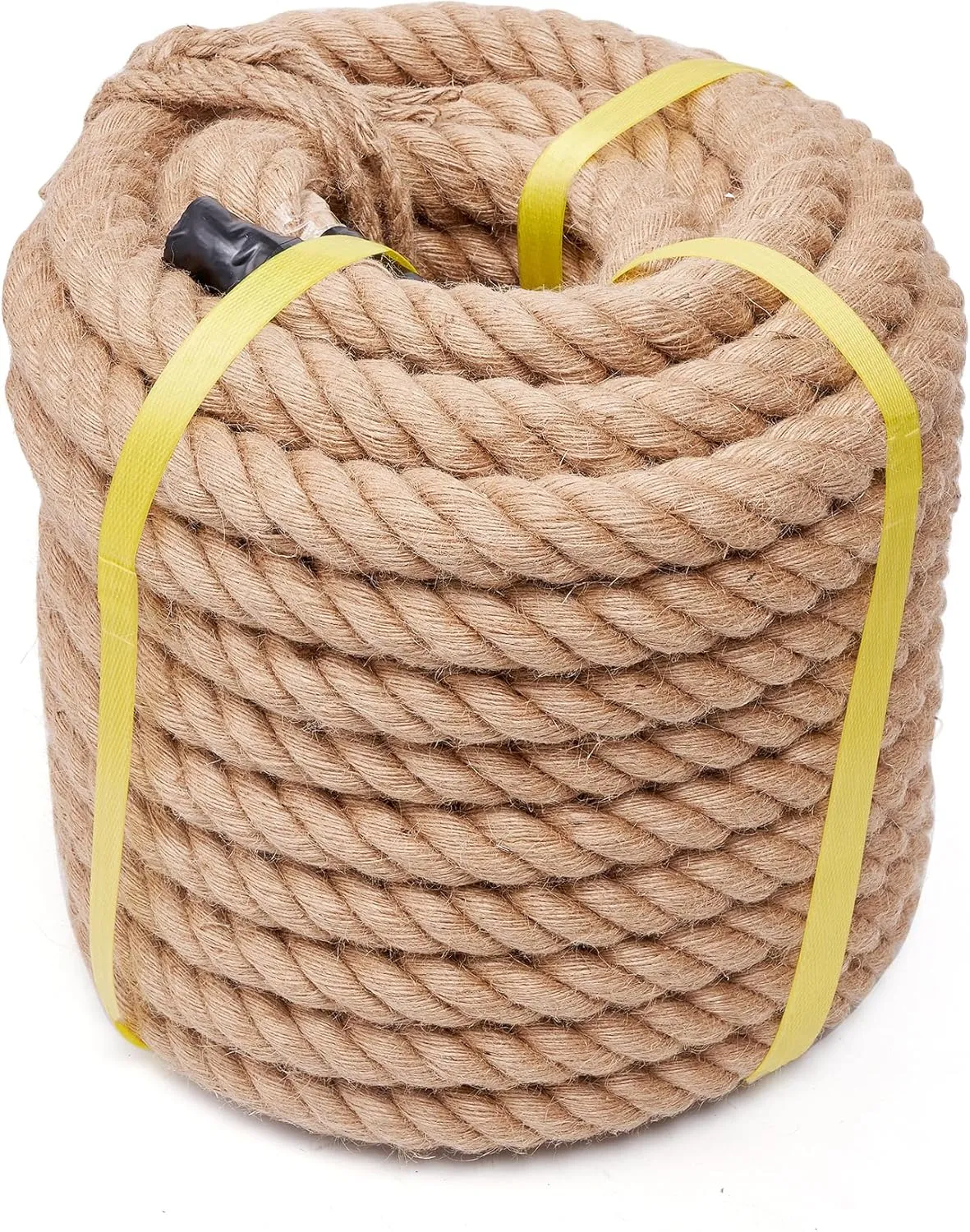 Jute Rope Heavy Duty 2 Inch 25 Feet, Natural Hemp Rope, Twisted Hemp Rope for Crafts, Gardening, Bundling, Climbing, Hammock, Nautical rope, Tug of War rope, Railings, Home Decorating (2 Inch×25 Feet)