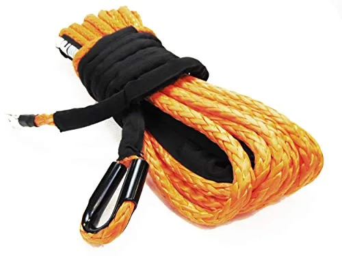 Jutemill 1/4" X 50 feet Long Synthetic Winch Rope | Winch Cable for ATV Off-Road Accessories, UTV, SUV, Truck Tow/Trailer, Boat Anchor Ropes (Blue)