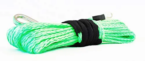 Jutemill 1/4" X 50 feet Long Synthetic Winch Rope | Winch Cable for ATV Off-Road Accessories, UTV, SUV, Truck Tow/Trailer, Boat Anchor Ropes (Blue)