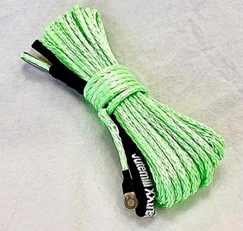Jutemill 1/4" X 50 feet Long Synthetic Winch Rope | Winch Cable for ATV Off-Road Accessories, UTV, SUV, Truck Tow/Trailer, Boat Anchor Ropes (Blue)