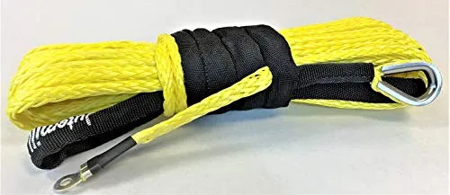 Jutemill 1/4" X 50 feet Long Synthetic Winch Rope | Winch Cable for ATV Off-Road Accessories, UTV, SUV, Truck Tow/Trailer, Boat Anchor Ropes (Blue)