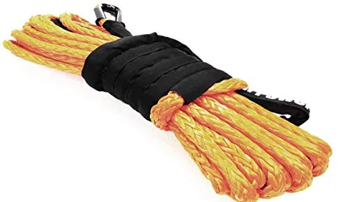 Jutemill 1/4" X 50 feet Long Synthetic Winch Rope | Winch Cable for ATV Off-Road Accessories, UTV, SUV, Truck Tow/Trailer, Boat Anchor Ropes (Blue)