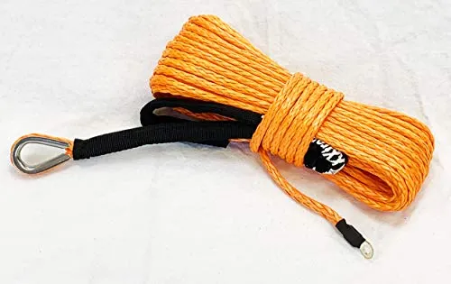Jutemill 1/4" X 50 feet Long Synthetic Winch Rope | Winch Cable for ATV Off-Road Accessories, UTV, SUV, Truck Tow/Trailer, Boat Anchor Ropes (Blue)