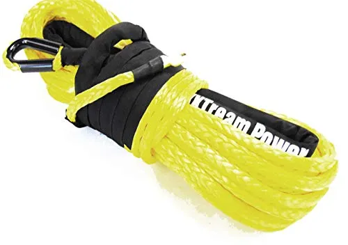 Jutemill 1/4" X 50 feet Long Synthetic Winch Rope | Winch Cable for ATV Off-Road Accessories, UTV, SUV, Truck Tow/Trailer, Boat Anchor Ropes (Blue)