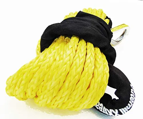 Jutemill 1/4" X 50 feet Long Synthetic Winch Rope | Winch Cable for ATV Off-Road Accessories, UTV, SUV, Truck Tow/Trailer, Boat Anchor Ropes (Blue)