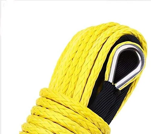 Jutemill 1/4" X 50 feet Long Synthetic Winch Rope | Winch Cable for ATV Off-Road Accessories, UTV, SUV, Truck Tow/Trailer, Boat Anchor Ropes (Blue)