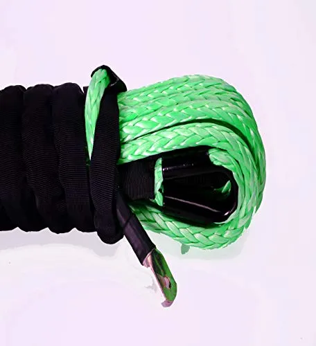 Jutemill 1/4" X 50 feet Long Synthetic Winch Rope | Winch Cable for ATV Off-Road Accessories, UTV, SUV, Truck Tow/Trailer, Boat Anchor Ropes (Blue)