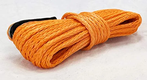 Jutemill 1/4" X 50 feet Long Synthetic Winch Rope | Winch Cable for ATV Off-Road Accessories, UTV, SUV, Truck Tow/Trailer, Boat Anchor Ropes (Blue)