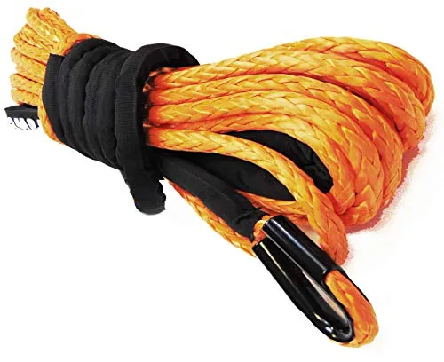 Jutemill 1/4" X 50 feet Long Synthetic Winch Rope | Winch Cable for ATV Off-Road Accessories, UTV, SUV, Truck Tow/Trailer, Boat Anchor Ropes (Blue)