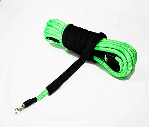 Jutemill 1/4" X 50 feet Long Synthetic Winch Rope | Winch Cable for ATV Off-Road Accessories, UTV, SUV, Truck Tow/Trailer, Boat Anchor Ropes (Blue)