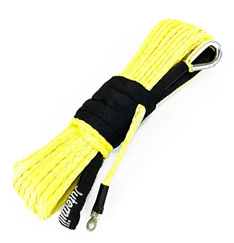Jutemill 1/4" X 50 feet Long Synthetic Winch Rope | Winch Cable for ATV Off-Road Accessories, UTV, SUV, Truck Tow/Trailer, Boat Anchor Ropes (Blue)