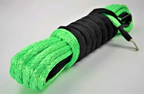 Jutemill 1/4" X 50 feet Long Synthetic Winch Rope | Winch Cable for ATV Off-Road Accessories, UTV, SUV, Truck Tow/Trailer, Boat Anchor Ropes (Blue)