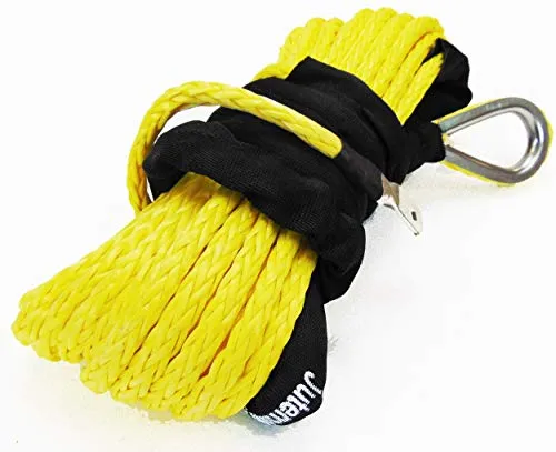 Jutemill 1/4" X 50 feet Long Synthetic Winch Rope | Winch Cable for ATV Off-Road Accessories, UTV, SUV, Truck Tow/Trailer, Boat Anchor Ropes (Blue)
