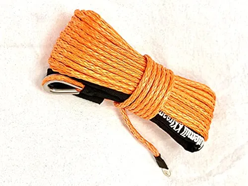 Jutemill 1/4" X 50 feet Long Synthetic Winch Rope | Winch Cable for ATV Off-Road Accessories, UTV, SUV, Truck Tow/Trailer, Boat Anchor Ropes (Blue)
