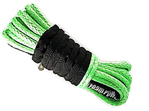 Jutemill 1/4" X 50 feet Long Synthetic Winch Rope | Winch Cable for ATV Off-Road Accessories, UTV, SUV, Truck Tow/Trailer, Boat Anchor Ropes (Blue)
