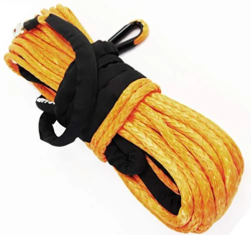 Jutemill 1/4" X 50 feet Long Synthetic Winch Rope | Winch Cable for ATV Off-Road Accessories, UTV, SUV, Truck Tow/Trailer, Boat Anchor Ropes (Blue)