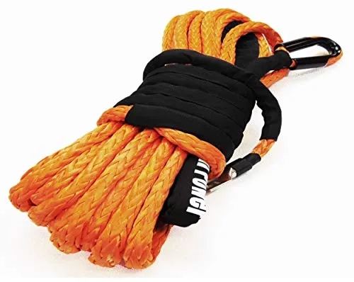Jutemill 1/4" X 50 feet Long Synthetic Winch Rope | Winch Cable for ATV Off-Road Accessories, UTV, SUV, Truck Tow/Trailer, Boat Anchor Ropes (Blue)