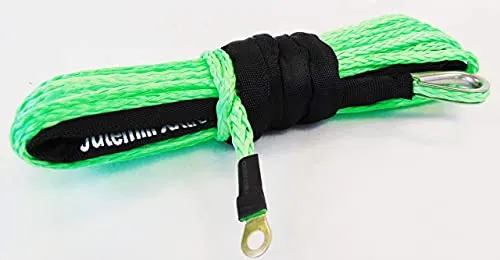 Jutemill 1/4" X 50 feet Long Synthetic Winch Rope | Winch Cable for ATV Off-Road Accessories, UTV, SUV, Truck Tow/Trailer, Boat Anchor Ropes (Blue)