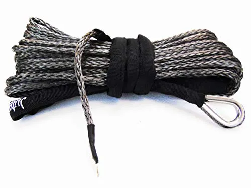Jutemill 1/4" X 50 feet Long Synthetic Winch Rope | Winch Cable for ATV Off-Road Accessories, UTV, SUV, Truck Tow/Trailer, Boat Anchor Ropes (Blue)