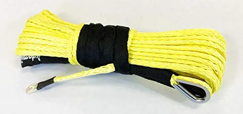 Jutemill 1/4" X 50 feet Long Synthetic Winch Rope | Winch Cable for ATV Off-Road Accessories, UTV, SUV, Truck Tow/Trailer, Boat Anchor Ropes (Blue)
