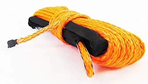 Jutemill 1/4" X 50 feet Long Synthetic Winch Rope | Winch Cable for ATV Off-Road Accessories, UTV, SUV, Truck Tow/Trailer, Boat Anchor Ropes (Blue)