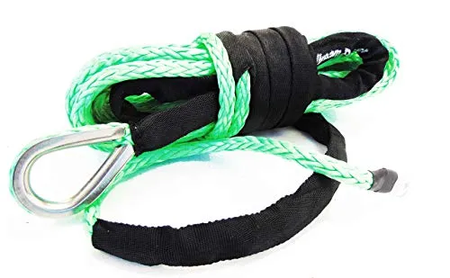 Jutemill 1/4" X 50 feet Long Synthetic Winch Rope | Winch Cable for ATV Off-Road Accessories, UTV, SUV, Truck Tow/Trailer, Boat Anchor Ropes (Blue)