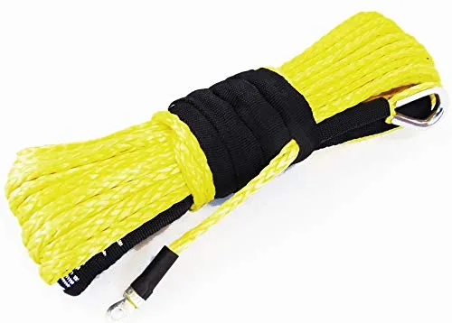 Jutemill 1/4" X 50 feet Long Synthetic Winch Rope | Winch Cable for ATV Off-Road Accessories, UTV, SUV, Truck Tow/Trailer, Boat Anchor Ropes (Blue)