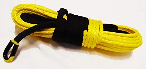 Jutemill 1/4" X 50 feet Long Synthetic Winch Rope | Winch Cable for ATV Off-Road Accessories, UTV, SUV, Truck Tow/Trailer, Boat Anchor Ropes (Blue)