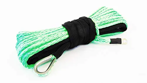 Jutemill 1/4" X 50 feet Long Synthetic Winch Rope | Winch Cable for ATV Off-Road Accessories, UTV, SUV, Truck Tow/Trailer, Boat Anchor Ropes (Blue)
