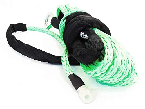 Jutemill 1/4" X 50 feet Long Synthetic Winch Rope | Winch Cable for ATV Off-Road Accessories, UTV, SUV, Truck Tow/Trailer, Boat Anchor Ropes (Blue)