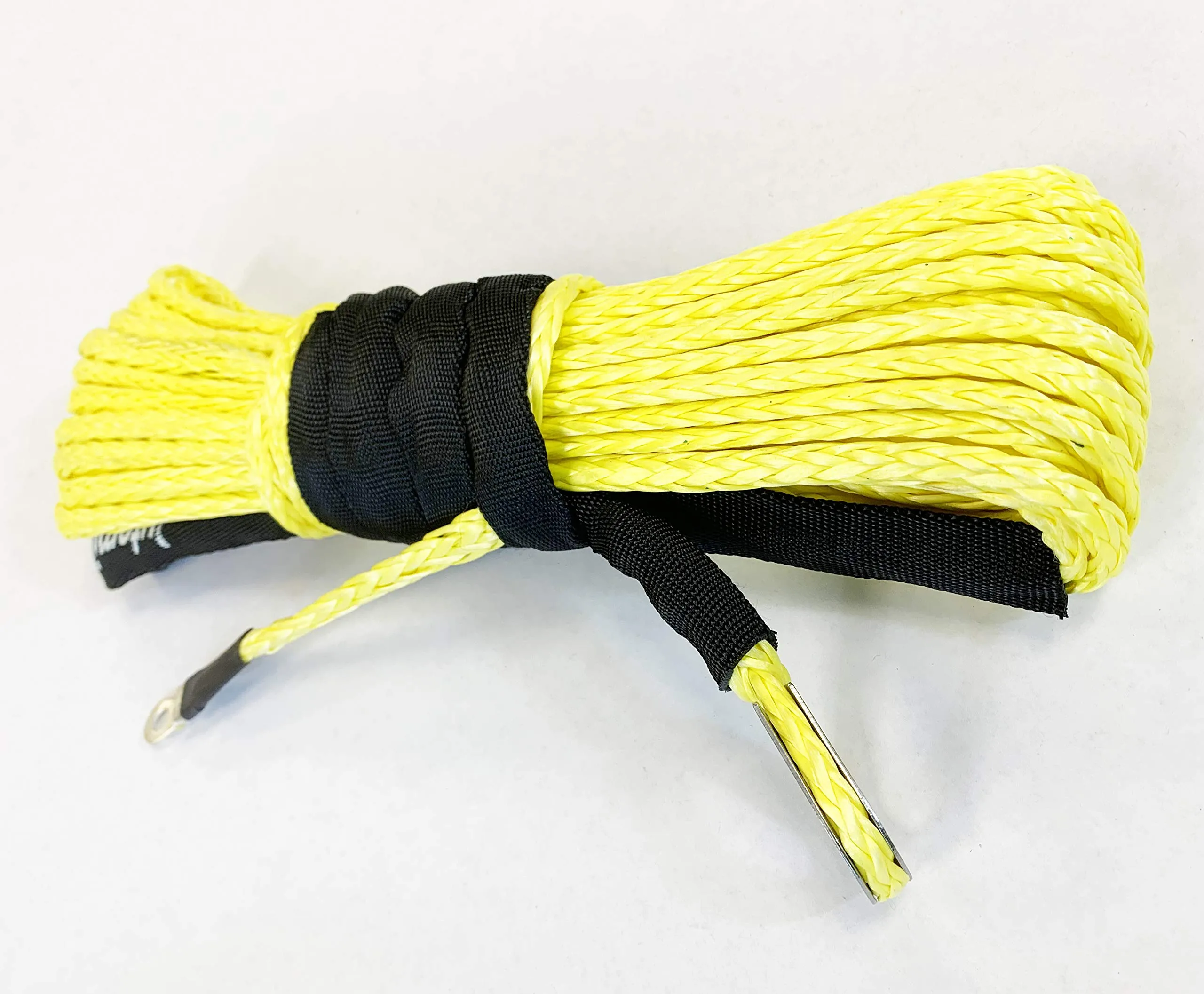 Jutemill ATV Winch Line Cable Rope Extension with Protective Sleeves Synthetic Winch Rope for SUV UTV ATV Off Road Accessories (1/4" X 50 feet Blue)