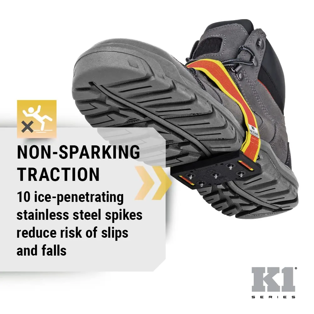 K1 Mid-Sole Intrinsic Ice Cleats for Men & Women - Rotatable Non-Sparking Traction Aids for Winter Snow - Low Profile