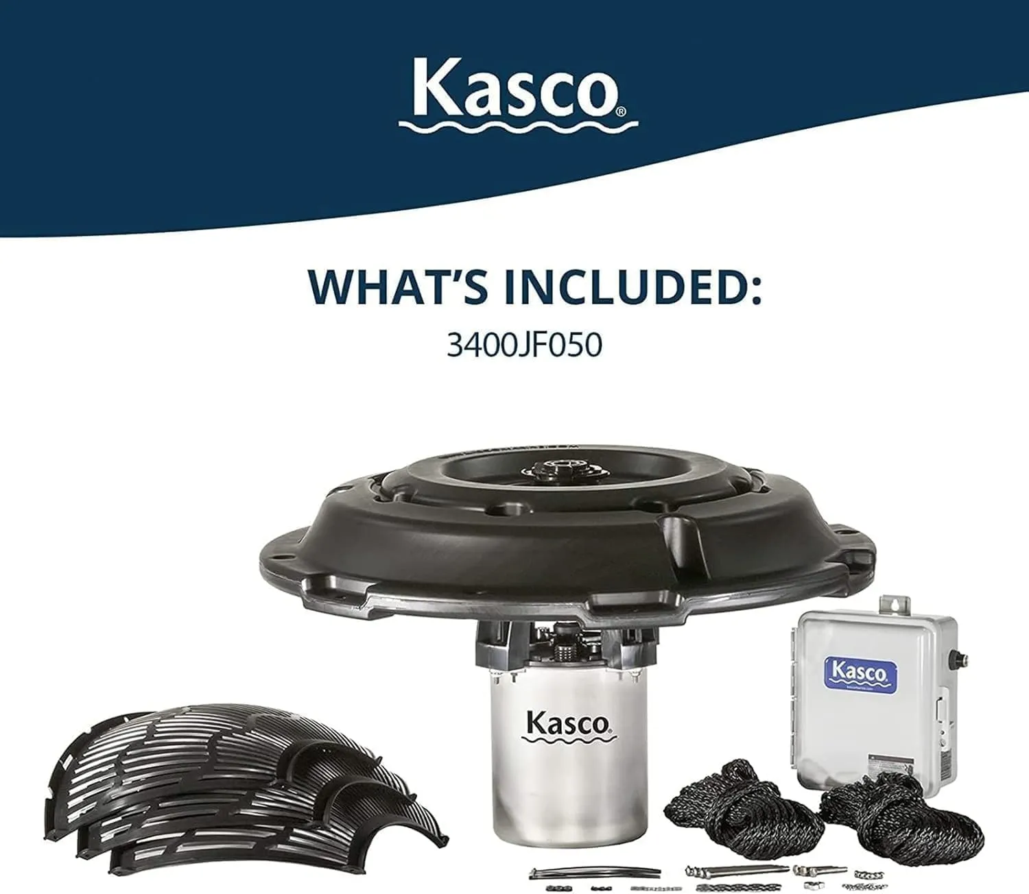 Kasco 3/4 HP J Series Decorative Fountain - 120V with 100 Ft Electric Power Cord | Pond and Lake Fountain | Efficient Pond Aerator Outdoor