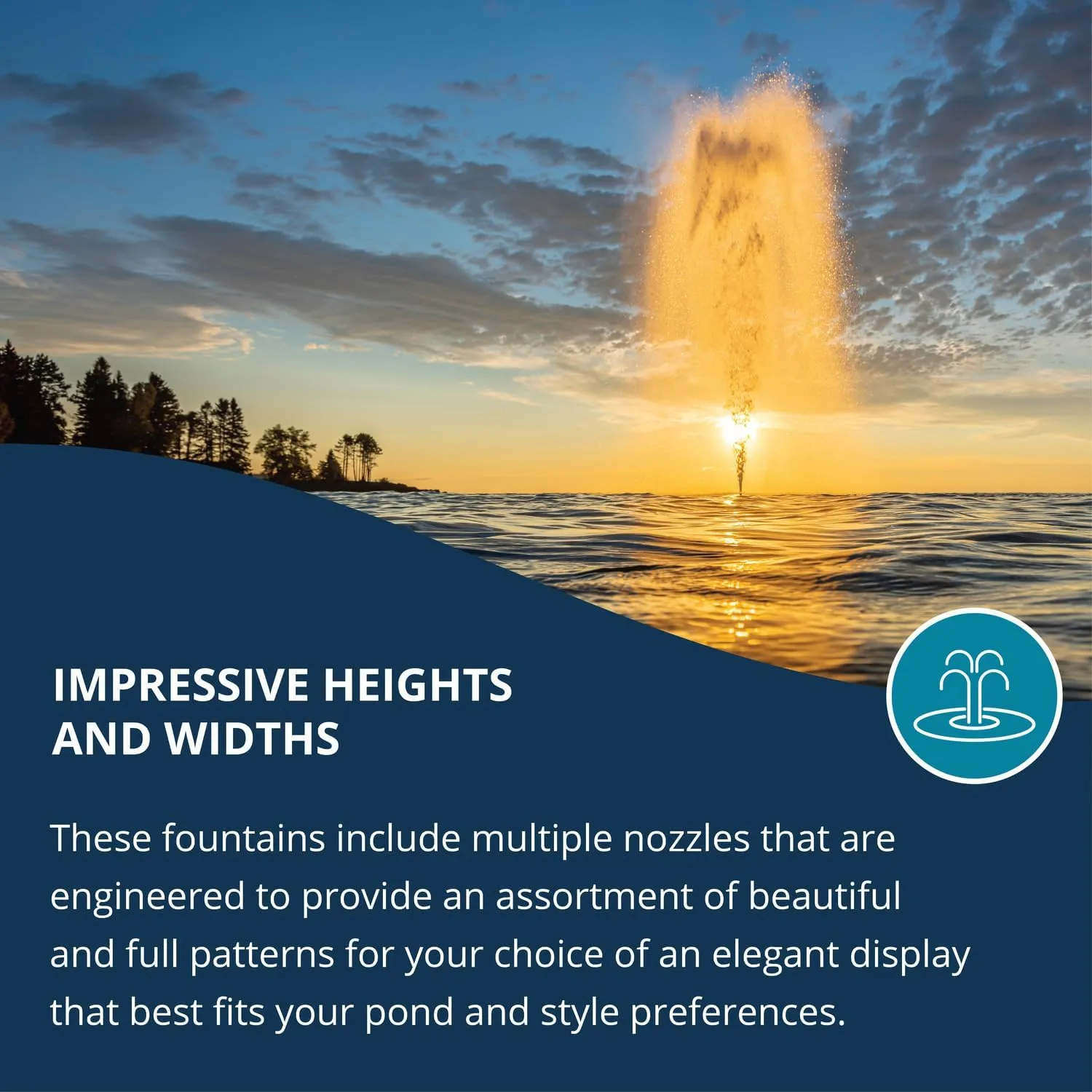 Kasco 3/4 HP J Series Decorative Fountain - 240V With Electric Power Cord of Various Lenghts| Pond and Lake Fountain | Efficient Pond Aerator Outdoor Fountain