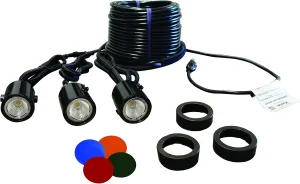 Kasco 3/4HP J Series Aerating Pond Fountain w/LED Composite Lighting – 120V, 50 ft Power Cord – 3400JF050, LED3C11-050
