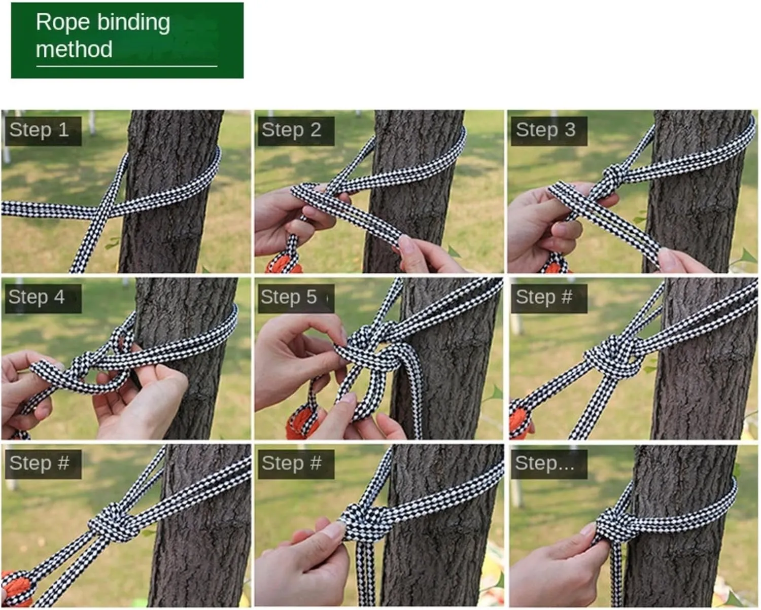 KAYNO Outdoor Leisure Single Double Canvas Thickened Hammock with Rope Camping Swing