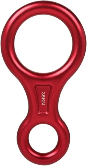KESYOO 2Pcs Climbing Descender Figure Rappelling Gear Durable Downhill Eight Ring Rappel Device Red and Golden for Outdoor Sports and Adventures